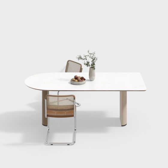 Stylish Dining Table and Chairs 3D model for Modern Interiors