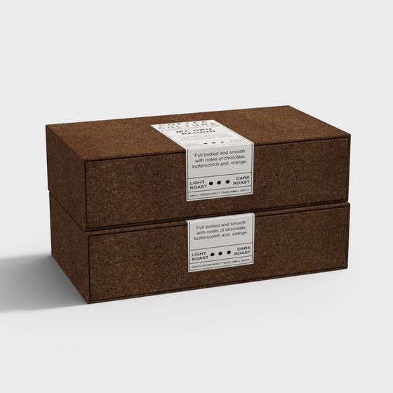 Low-Poly Coffee Packaging Box 3D model