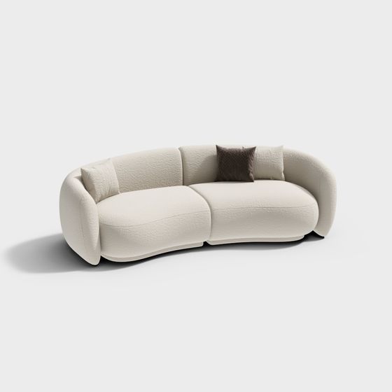 Unique Curved Sofa 3D model for Modern Interiors