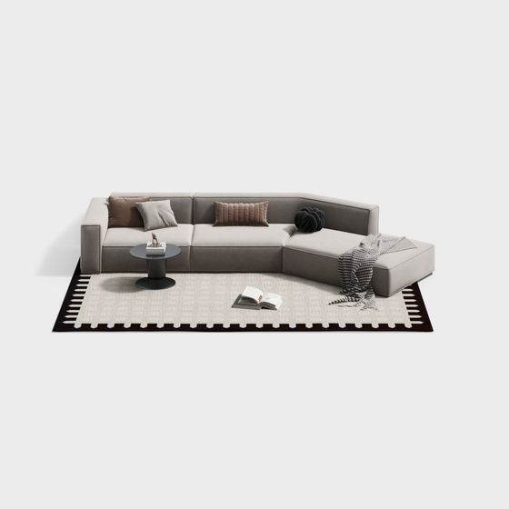 Elegant Low Poly Sofa 3D model for Contemporary Spaces