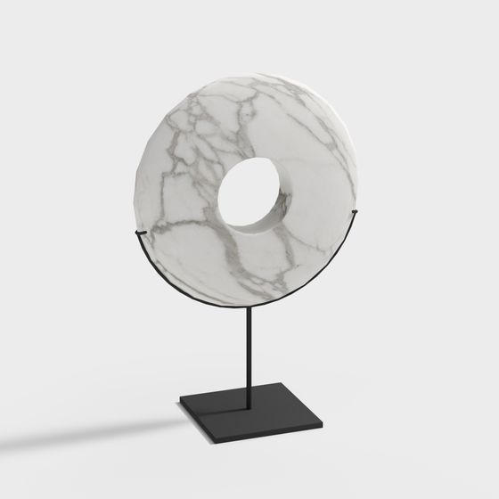 Marble Disc 3D model - Elegant Minimalist Design