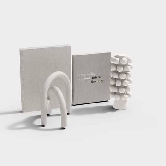 Minimalist White Arch and Book 3D model