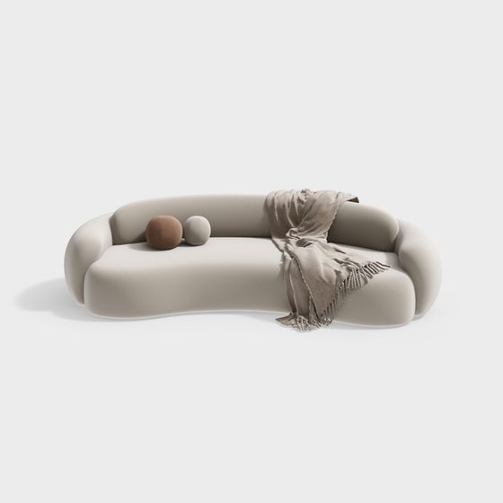 Elegant Low-Polygon Sofa 3D model for Contemporary Spaces