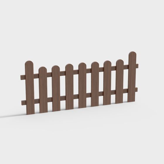 Charming Low-Poly Wooden Fence 3D model