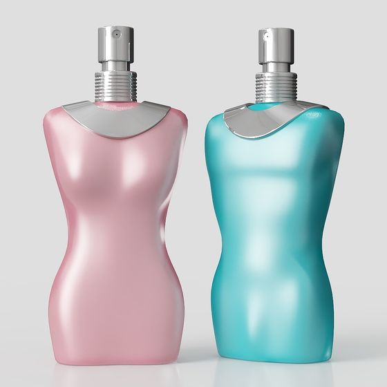 Elegant Pink and Blue Perfume Bottle 3D model