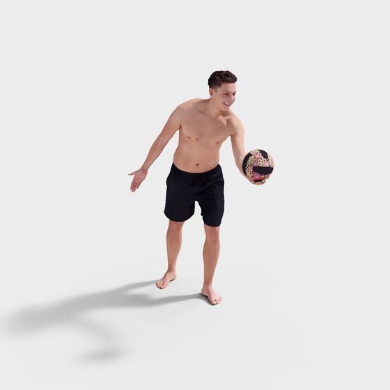 Vibrant Beach Volleyball Player 3D model