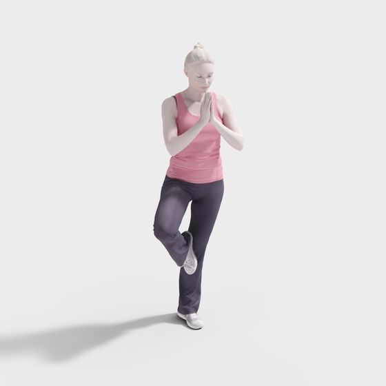 Yoga Girl 3D Model - Serenity in Motion