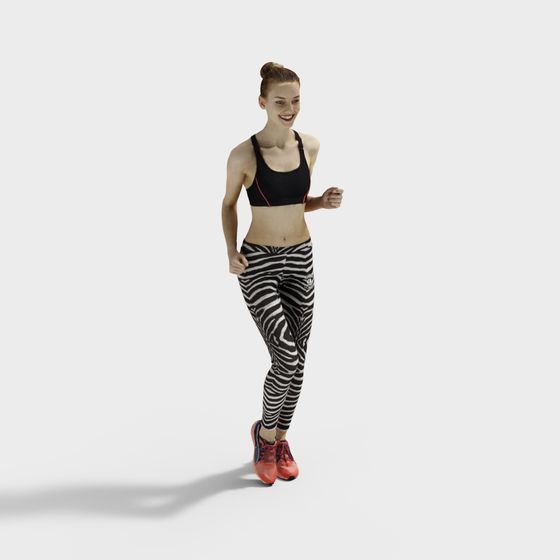 Stylish Female Athlete 3D model for Dynamic Scenes