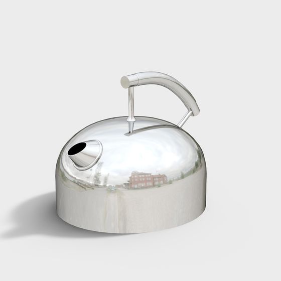 Elegant Stainless Steel Kettle 3D Model for Modern Spaces