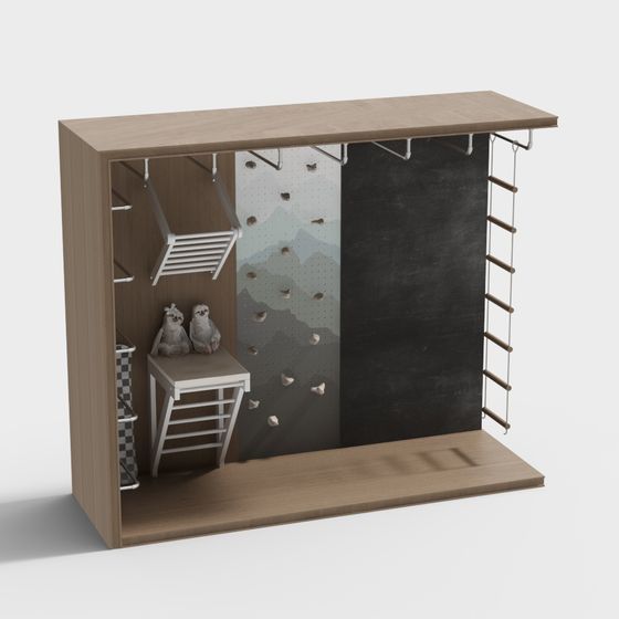 Indoor Climbing Wall 3D model for Creative Spaces