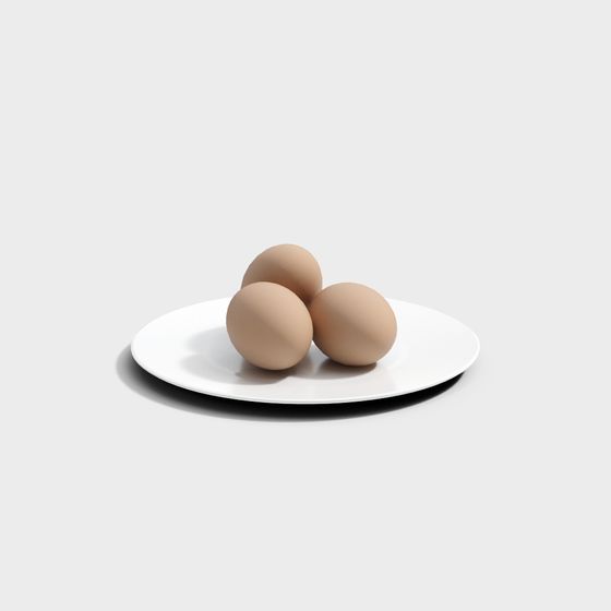 Eggs and Plate 3D model