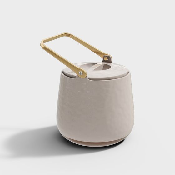 Sleek Ceramic Ice Bucket 3D model for Elegant Spaces
