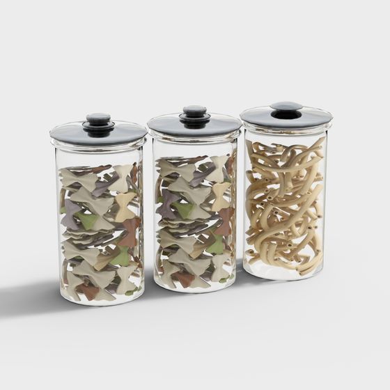 Detailed Glass Storage Jars 3D model