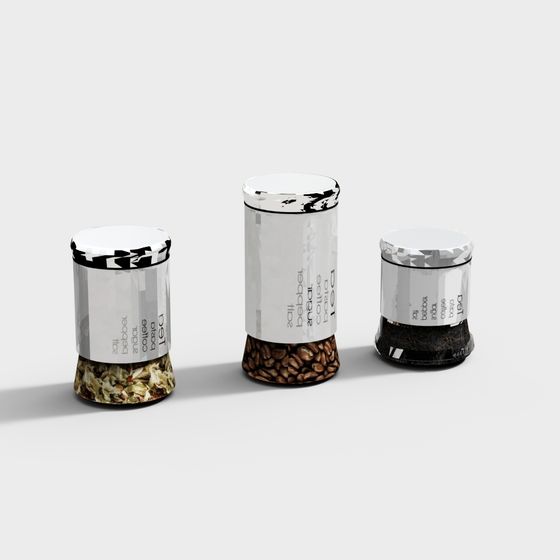 Stylish Spice Jars 3D model for Creative Applications