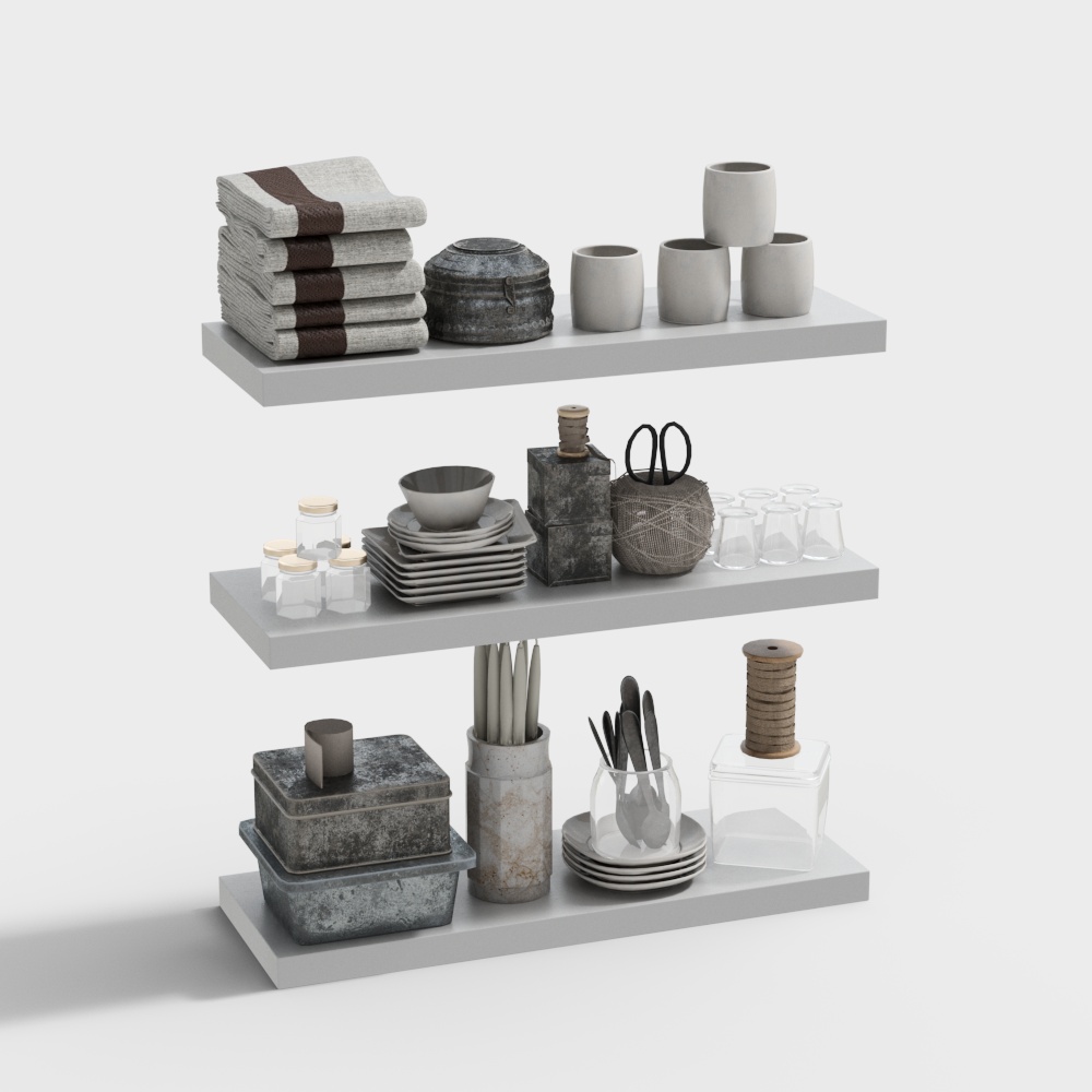 Modern Bowl Set Shelf