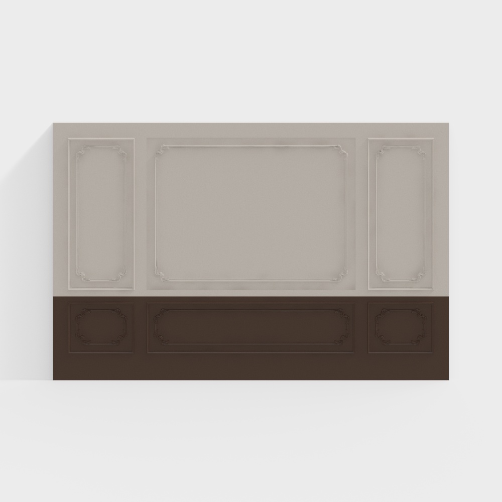 French-Style Carved Headboard Background Wall