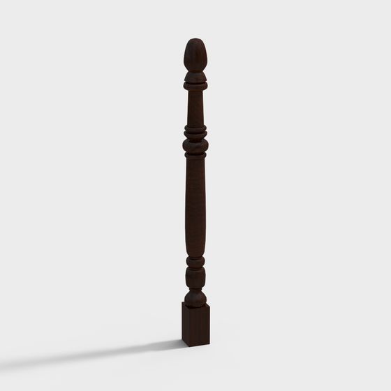 Vintage Wooden Baluster 3D Model