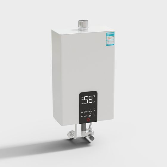 Stylish Gas Water Heater 3D model for Modern Interiors