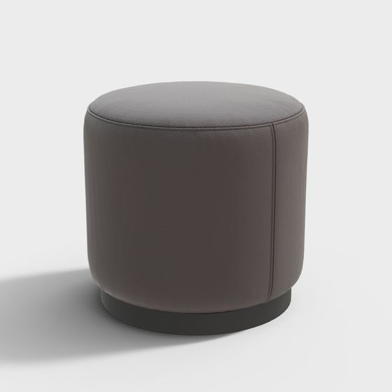 Modern Italian-Style Sofa Stool 3D Model in Gray