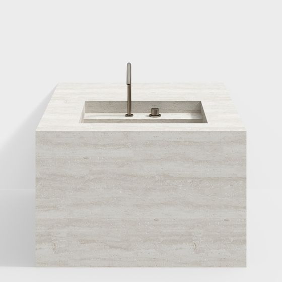 Cube Sink 3D model for Modern Interiors