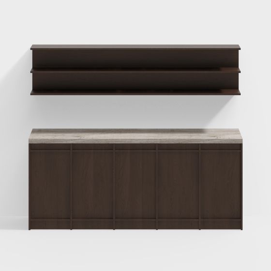 Stylish City Living Room Cabinet 3D model