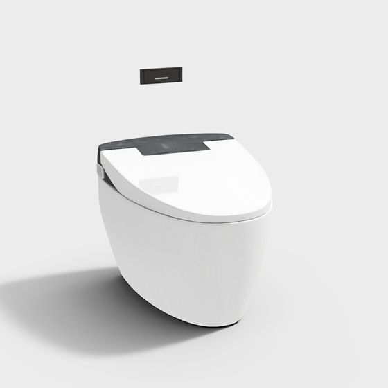 Sleek Smart Toilet 3D model for Modern Bathrooms