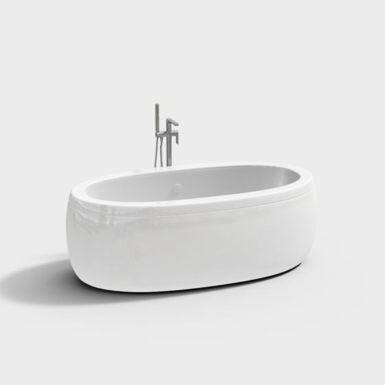 Elegant Low-Polygon Bathtub 3D model