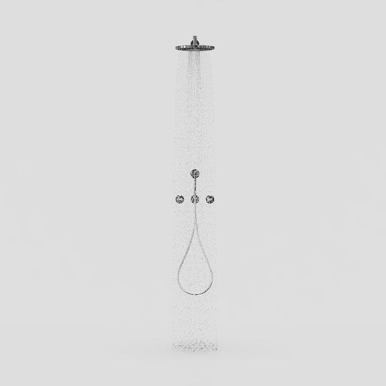 Unique Low-Poly Shower Head 3D model