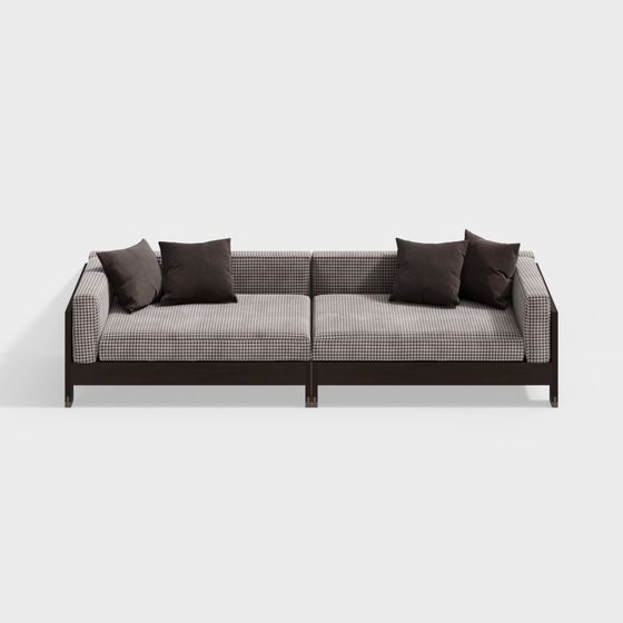 Stylish Low-Polygon Sofa 3D model for Modern Interiors