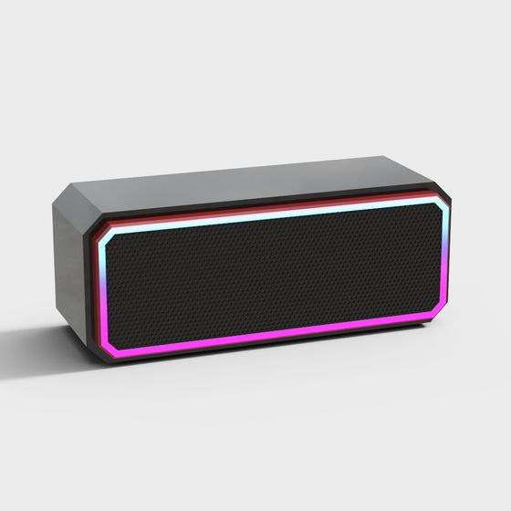 Black Sound System 3D Model for Modern Spaces