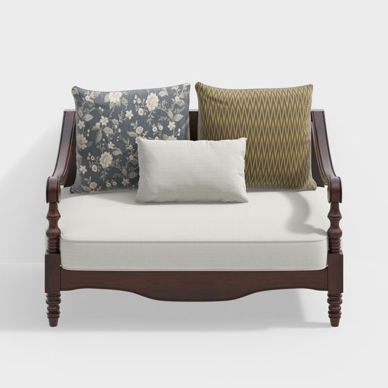 Retro Sofa 3D model for Elegant Interiors