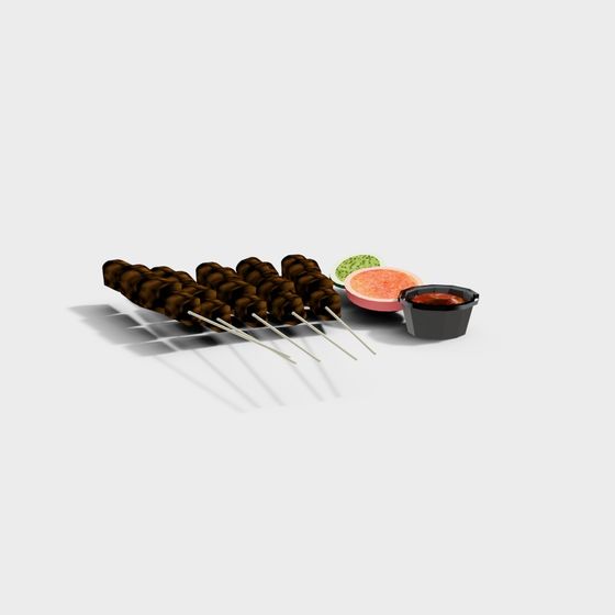 Delicious Skewered Cuisine 3D model