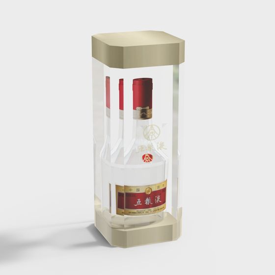 Realistic Low-Poly Wine Bottle 3D model