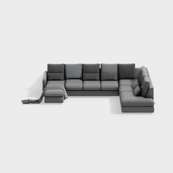 Low Poly Elegant Sofa 3D model for Modern Interiors