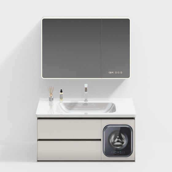 Sleek Smart Bathroom Cabinet 3D model for Creative Projects