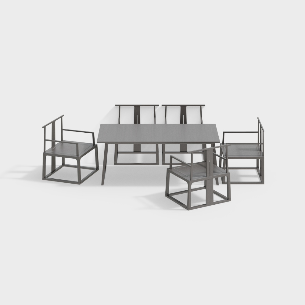 New Chinese-Style Dining Table and Chair Set