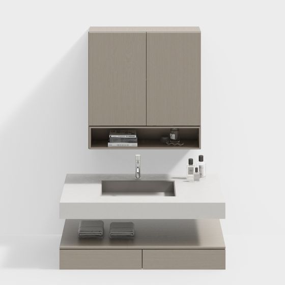 Stylish Bathroom Vanity 3D model for Modern Spaces