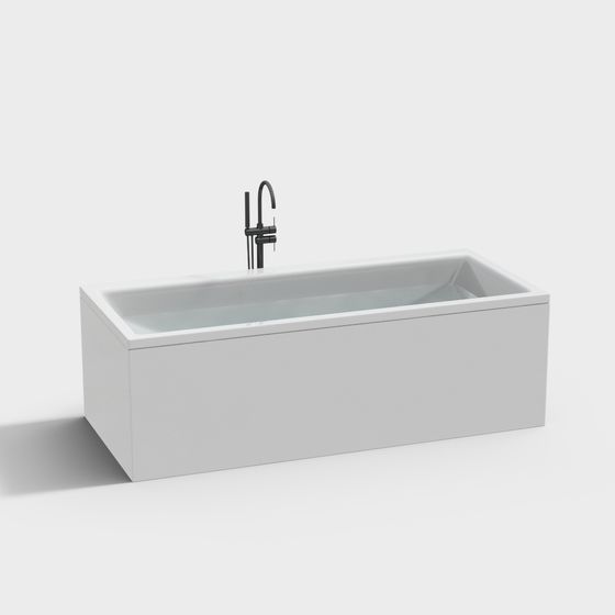 Minimalist 3D Bathtub Model for Contemporary Spaces