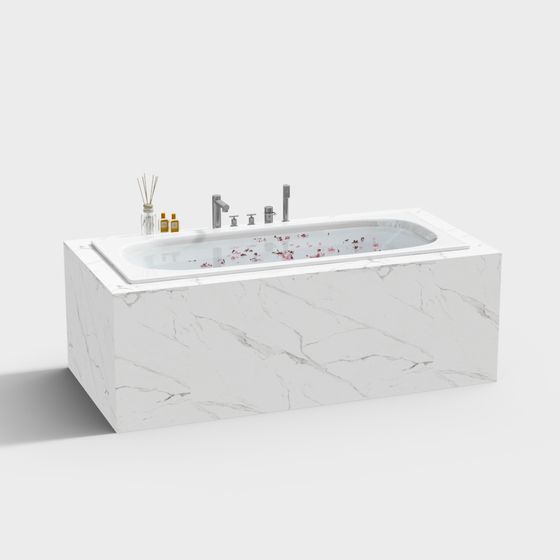 Modern Bathtub 3D Model in White