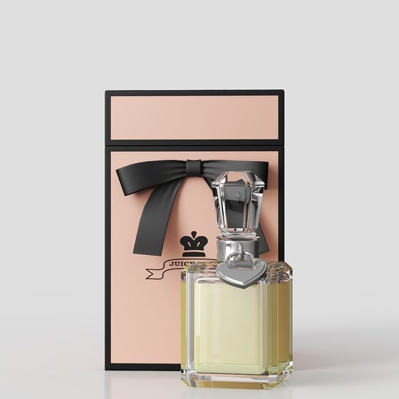 Elegant Perfume Bottle and Packaging 3D model