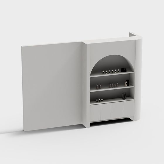 Curved Reception Desk 3D model for Modern Spaces