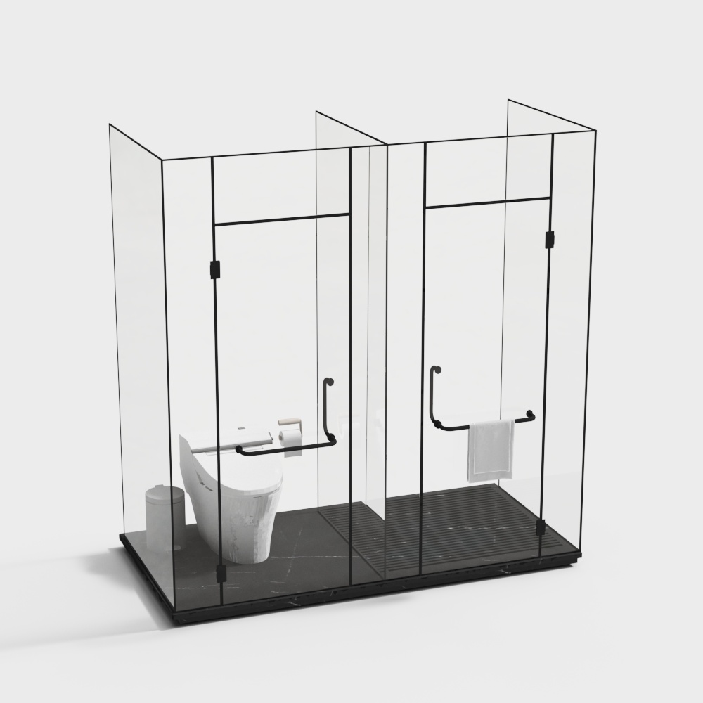 Современная стеклянная перегородка для ванной