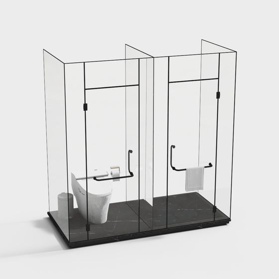 Современная стеклянная перегородка для ванной