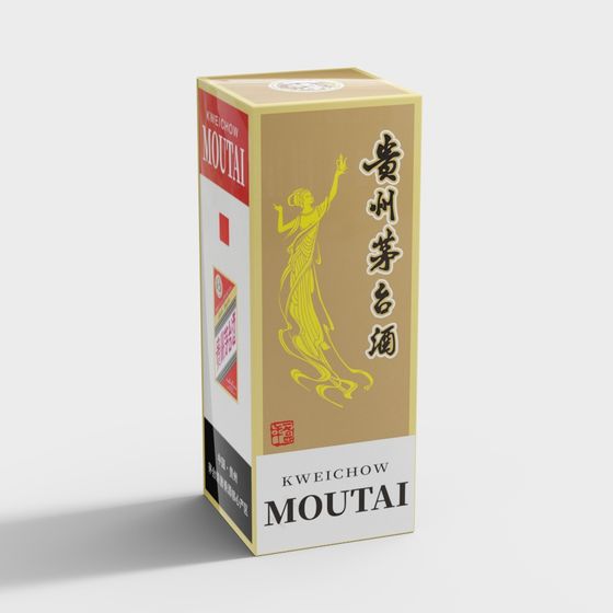 Elegant Chinese Moutai Liquor Packaging 3D model