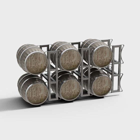 Vintage Wine Rack 3D model