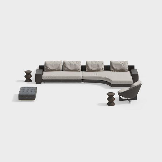 Urban Comfort Sofa Set 3D model