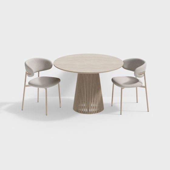 Modern Round Table and Chair 3D model