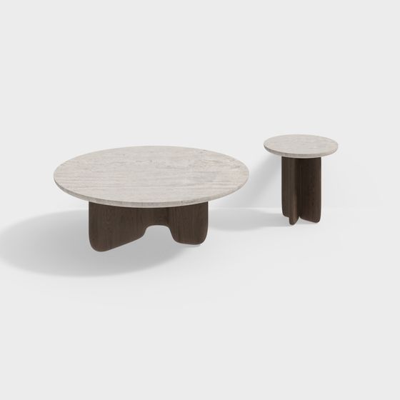 Sleek Low-Poly Round Table 3D model