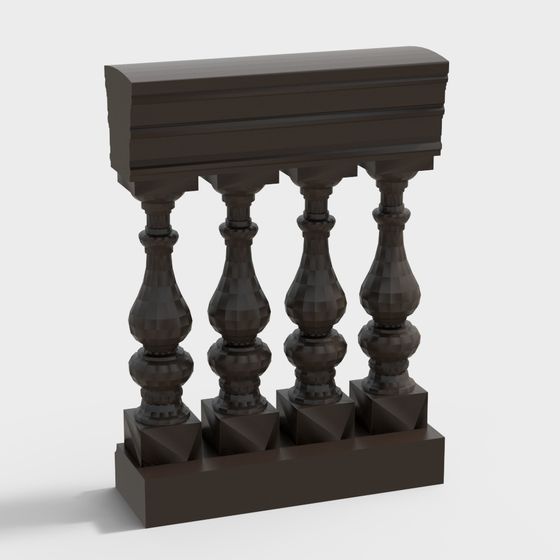 Classic Column Railing 3D model for Creative Projects