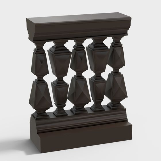 Urban Railing Low Poly 3D Model